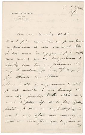 Lot #612 Ignace J. Paderewski: In his breakout year of 1893, Paderewski writes to famous British conductor Sir Charles Halle - Image 1