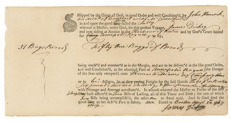 Lot #252 John Hancock: Hancock authorizes a vessel's 1767 voyage - Image 1
