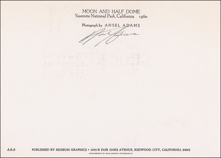 Lot #472 Ansel Adams Postcard - Image 1