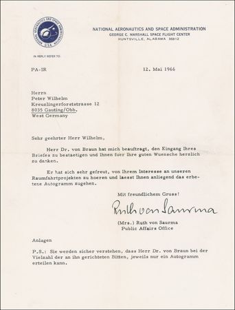 Lot #2 Wernher von Braun - Image 1