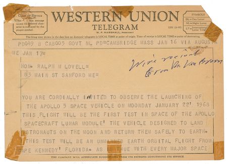 Lot #3 Wernher von Braun - Image 1