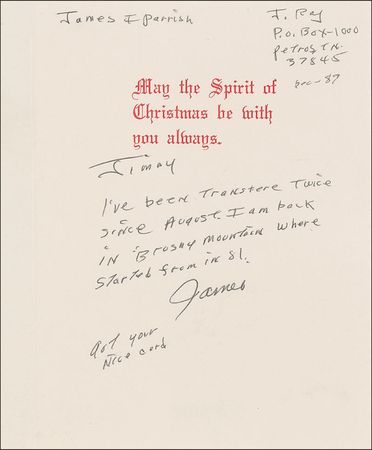 Lot #321 James Earl Ray Christmas Card - Image 1