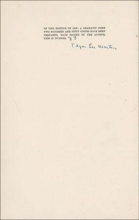 Lot #611 Edgar Lee Masters - Image 1