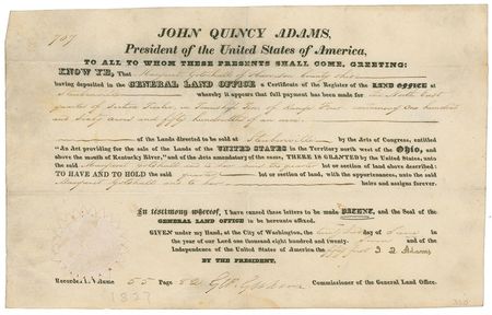 Lot #6 John Quincy Adams Signed Document