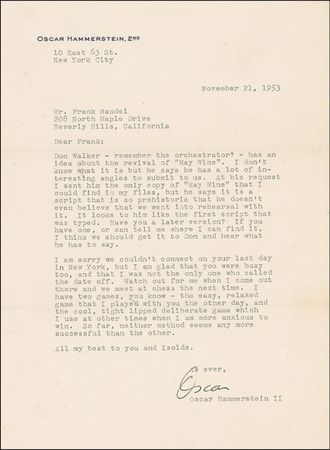 Lot #814 Oscar Hammerstein: 