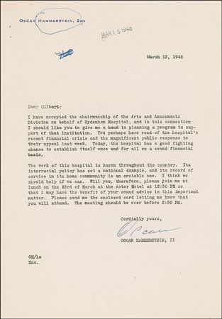 Lot #814 Oscar Hammerstein: 