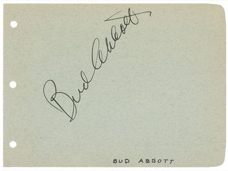 Lot #894 Abbott and Costello: Exceptional set of Abbott and Costello signatures - Image 1