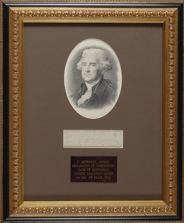 Lot #110 Thomas Jefferson: Crisp signature of the 3rd president - Image 1