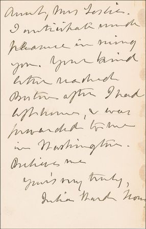 Lot #280 Julia Ward Howe: 
