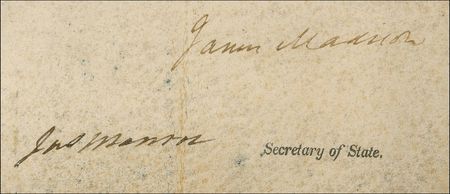 Lot #127 James Madison and James Monroe Signed Document - Image 1