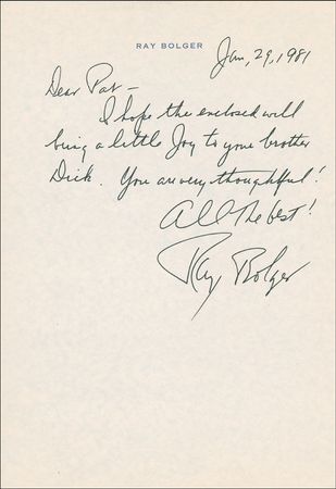 Lot #1123 Wizard of Oz: Ray Bolger Group Lot - Image 1