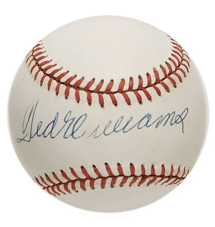 Lot #1296 Ted Williams Print and Baseball - Image 2