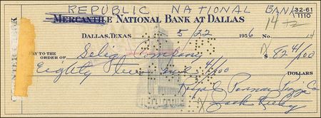 Lot #324 Jack Ruby: Ruby pays the bills for his 1956 pizza business - Image 1