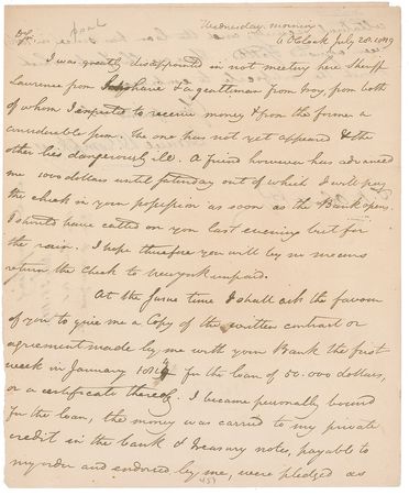 Lot #352 Daniel D. Tompkins Signed Letter - Image 1