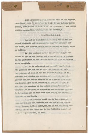 Lot #905 George Arliss and Daryl F. Zanuck Signed Document - Image 2