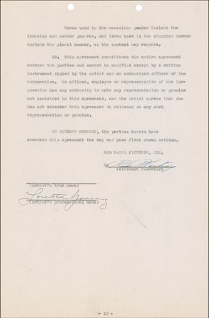 Lot #1127 Loretta Young Signed Document - Image 1