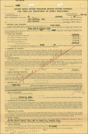 Lot #940 Joan Crawford: The target of Mommy Dearest ironically signs on for an eventually canceled appearance in 