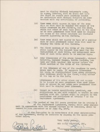 Lot #1081 Rosalind Russell Signed Document - Image 2