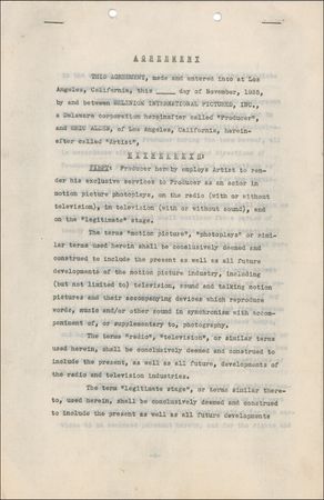 Lot #1086 David O. Selznick Signed Document - Image 1