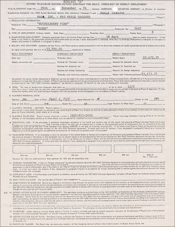 Lot #812 Merle Haggard Signed Document - Image 1