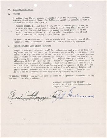 Lot #812 Merle Haggard Signed Document - Image 2