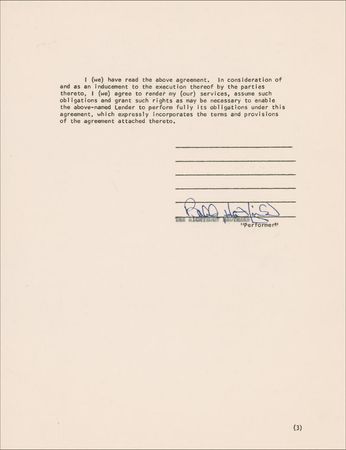 Lot #858 Righteous Brothers: Bobby Hatfield Signed Document - Image 1
