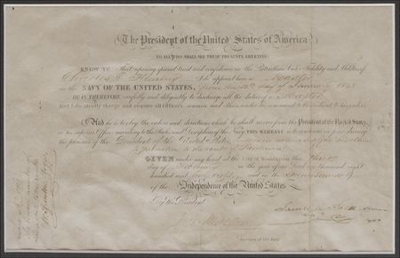 Lot #146 James K. Polk: Desirable Polk naval appointment for a future Union Lieutenant Commander who would gain notoriety for seizing British blockade runners - Image 1