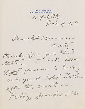 Lot #712 Percy Grainger Handwritten Letter Signed - Image 1