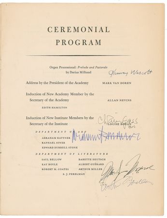 Lot #1048 Marilyn Monroe and Arthur Miller: In 1958, three months before filming Some Like It Hot, Monroe and Miller sign amidst her husband's prestigious recognition - Image 1