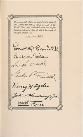Lot #365 Aviation: The First World Flight, signed by six of the first men to circumnavigate the globe in 1924 - Image 1