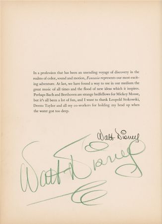 Lot #680 Walt Disney: A fabulous signed hardcover presentation of Fantasia - Image 1