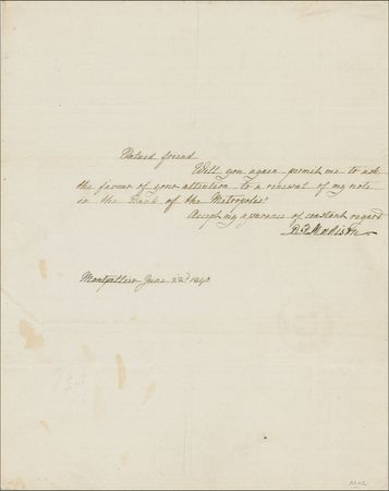 Lot #128 Dolley Madison: Sinking in debt following her husband's death, Dolley Madison seeks the 1840 renewal of a bank note - Image 1