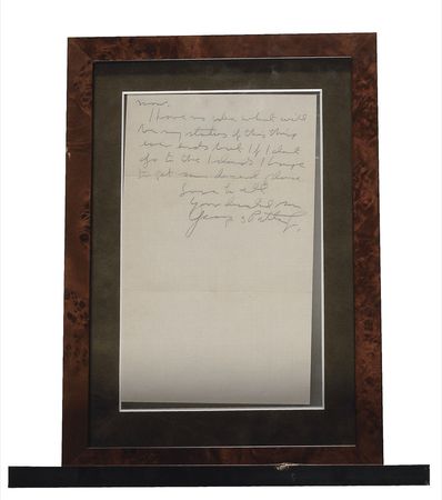 Lot #412 George S. Patton: Young Lt. Patton ponders a recent assignment: 