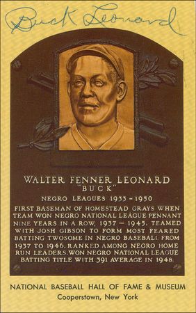 Lot #1223 Buck Leonard, Cool Papa Bell, and Judy Johnson Hall Of Fame Card - Image 3