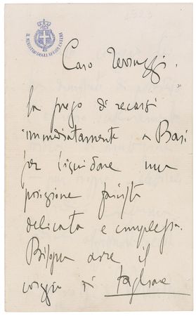 Lot #310 Benito Mussolini: 