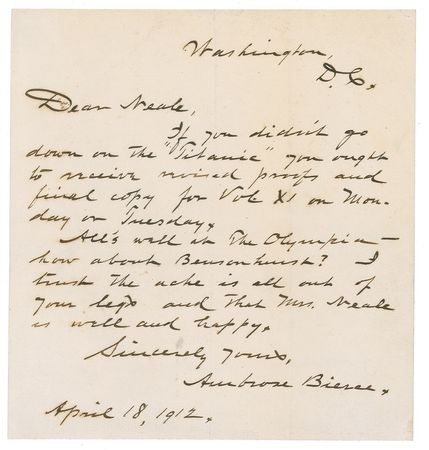 Lot #536 Ambrose Bierce: 
