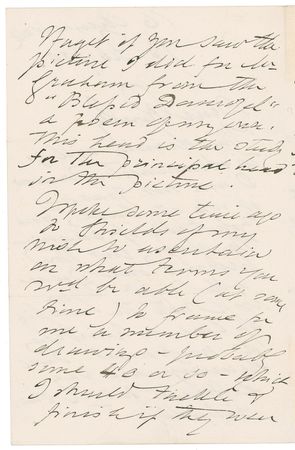 Lot #637 Dante Gabriel Rossetti: Rossetti mentions 'Blessed Damozel' and laments the cost of framing his works: 