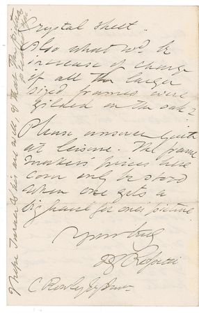 Lot #637 Dante Gabriel Rossetti: Rossetti mentions 'Blessed Damozel' and laments the cost of framing his works: 