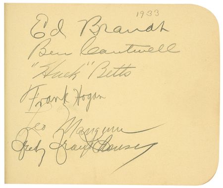 Lot #1268 Babe Ruth and 1933 Boston Braves: Ruth and 11 members of the Boston Braves, includingBen Cantwell and the Hall's only Rabbit, sign for a young fan - Image 2