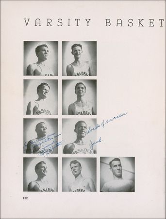 Lot #1263 Jackie Robinson: Robinson thrice signs his junior college yearbook on each of the sports at which he excelled—football, basketball and baseball - Image 2