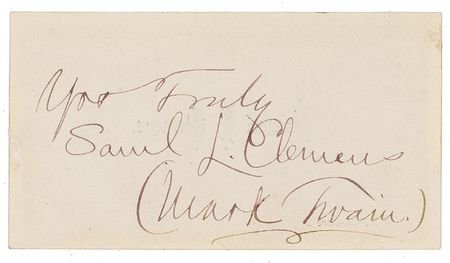 Lot #552 Samuel L. Clemens: Sought-after double signature...on his personal calling card - Image 1