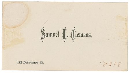 Lot #552 Samuel L. Clemens: Sought-after double signature...on his personal calling card - Image 2