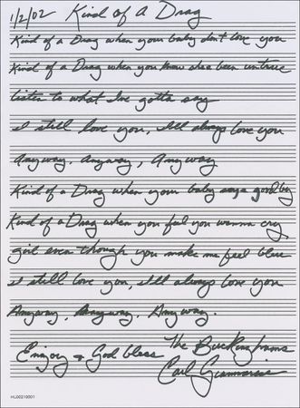 Lot #782 The Buckinghams Handwritten Lyrics and Signed Photograph - Image 2