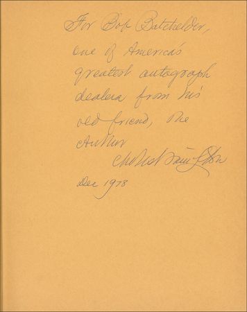 Lot #271 Charles Hamilton: The Dean of American Autographs inscribes to another highly-respected dealer - Image 1