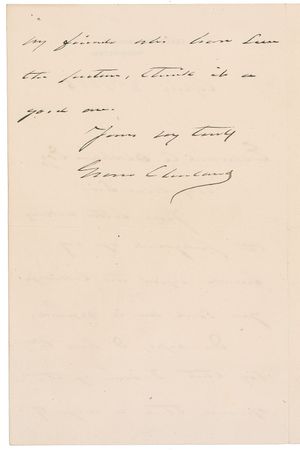 Lot #48 Grover Cleveland: Shortly after taking office, President Cleveland sends thanks for a portrait, which 