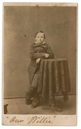 Lot #126 Mary Todd Lincoln: Rare carte-de-visite portrait of Lincoln's favorite son, annotated 