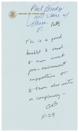 Lot #19 George Bush Signed Note