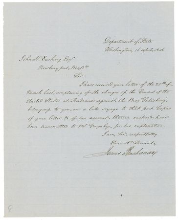 Lot #14 James Buchanan: Buchanan sorts out a