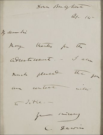 Lot #243 Charles Darwin: Boldly penned letter from history's most influential naturalist - Image 2