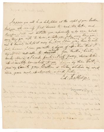 Lot #244 Declaration of Independence: Edward Rutledge: Scarce letter from a South Carolina Signer - Image 2